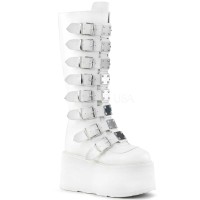 Damned-318 - White Vegan Leather SPECIAL - Size 9