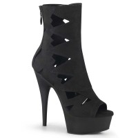 Delight-1014 - Black Faux Leather Matte  