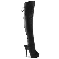 Delight-3019 Black PU Lace Up