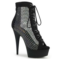 Delight-600-33RM - Black Faux Suede RS Mesh Matte