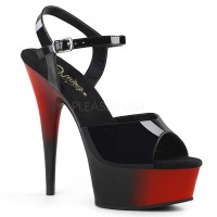Delight-609BR - Black Pat Red  
