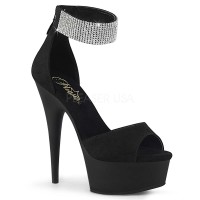 Delight-625 - Black Faux Suede Matte  