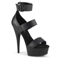 Delight-629 - Black Faux Leather Matte