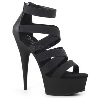 Delight-659 - Black Faux Leather Matte  