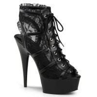 Delight-696Lc - Black Mesh-Lace/Black
