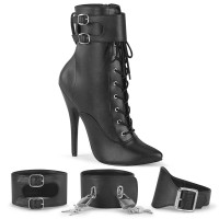 Domina-1023 - Black Faux Leather  