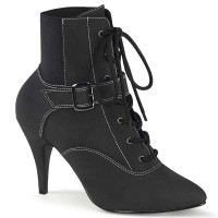 Dream-1022 - Black Faux Nubuck Leather  