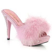 Elegant-401F - Pink Marabou Faux Leather