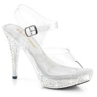 Elegant-408ABRS - Clear Patent with Rhinestones