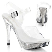 Fabulicious ELEGANT-408 - Clear Silver Chrome