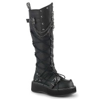 Emily-221 - Black Vegan Leather