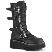 Emily-322 - Black Vegan Leather  