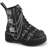Emily-57 - Black Vegan Leather