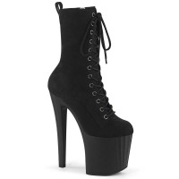 Enchant-1040 - Black Faux Suede Matte