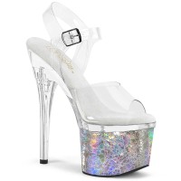 Esteem-708CK - Clear Silver Hologram Crackle