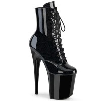 Flamingo-1020BLG - Black Patent Blue Glitter