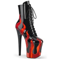 Flamingo-1020FLM - Black Pat Red Metallic Pu