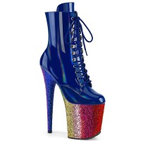 Flamingo-1020HG - Royal Blue Hologram Patent Rainbow Glitter