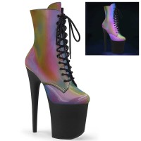 Flamingo-1020REFL - Green Multi Reflective Black Matte  