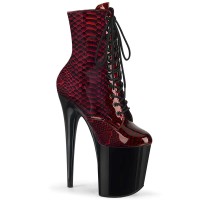 Flamingo-1020SP - Red Snake Print Pat Black  