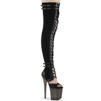 Flamingo-3027 - Black Faux Suede Leather  