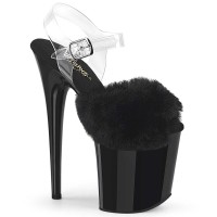 Flamingo-808FUR - Black Faux Fur Clear