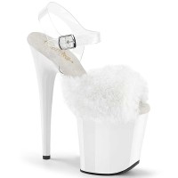 Flamingo-808FUR - White Faux Fur Clear