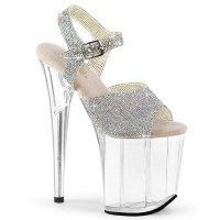 Flamingo-808N-RS - Silver AB Rhinestones TPU Clear