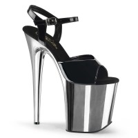 FLAMINGO-809 - Black Patent Silver Chrome