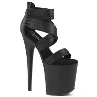 Flamingo-820 - Black Faux Leather Fabric Matte
