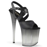 Flamingo-822T - Black Faux Leather Faded  