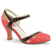 Flapper-27 - Salmon Dark Brown Faux Leather SPECIAL - Size 9