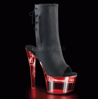 Flashdance-1018-7 - Black Faux Leather Clear  