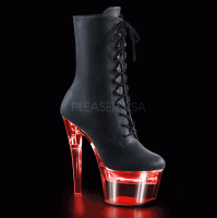 Flashdance-1020-7 - Black Faux Leather Clear  