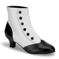 Bordello Flora-1023 - White-Black Pu