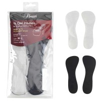 Gel Insoles GI-001ML - Ice Gray & Black - Size 9-14 (M-L) - 2 Pairs (one Black pair, one Gray pair) - SPECIAL