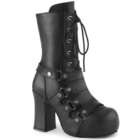 Gothika-152 - Black Vegan Leather