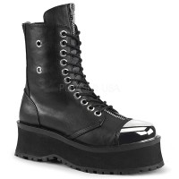 Gravedigger-10 - Black Vegan Leather  