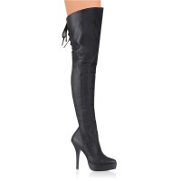 Devious Indulge-3011 - Black Leather (P)
