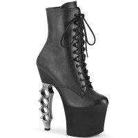 Irongrip-1020 - Black Faux Leather Matte Silver  