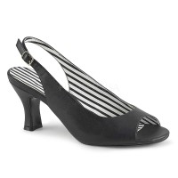 Jenna-02 - Black Faux Leather  