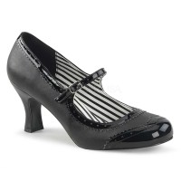 Jenna-06 - Black Faux Leather Pat  