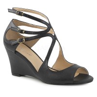 Kimberly-04 - Black Faux Leather  