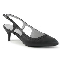 Kitten-02 - Black Faux Leather  