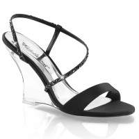 Fabulicious LOVELY-417 - Black Satin Clear
