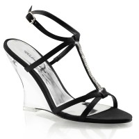Fabulicious LOVELY-428 - Black Satin Clear