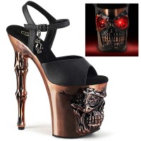 Rapture-809-LT - Black Faux Leather Satin Brass Chrome