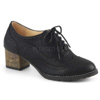 Russell-34 - Black Faux Leather  