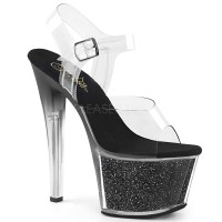 Sky-308G-T - Clear Black Glitter Inserts  