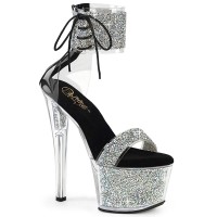 Sky-327RSI - Silver Multi Rhinestones Black